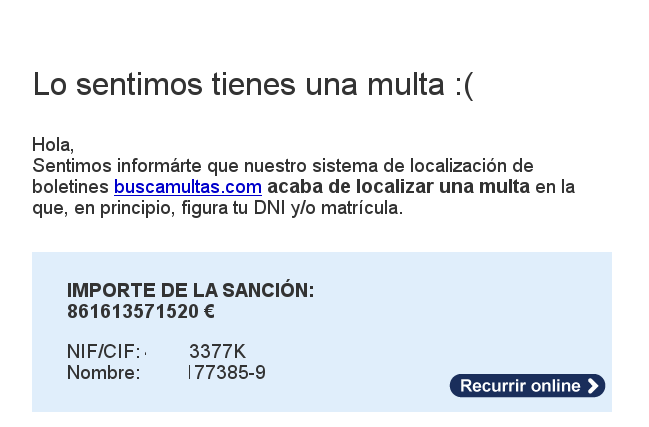 Tienes una multa