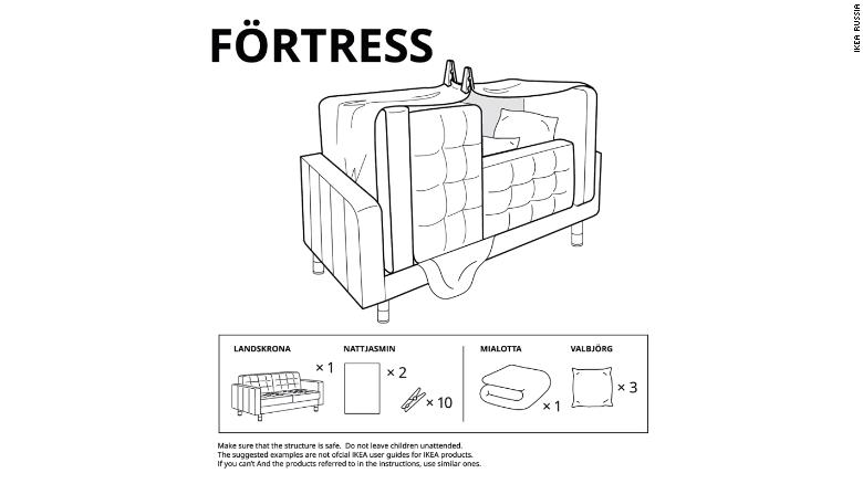 Instrucciones de Ikea para construir tu castillo. O tu fuerte. O tu tienda india.