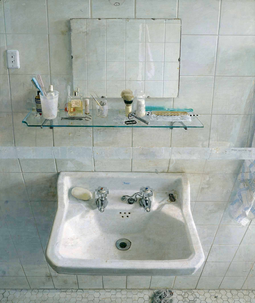 Lavabo y espejo, de Antonio López