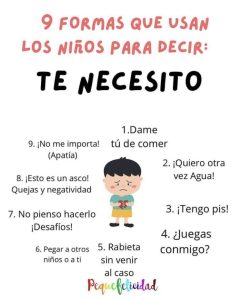 ¿De qué forma puede un niño decir “te necesito”?